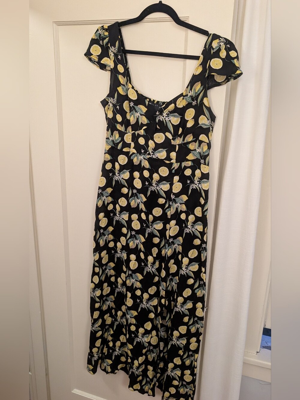 Asos Design Black Lemon-Print Women’s Maxi Dress
